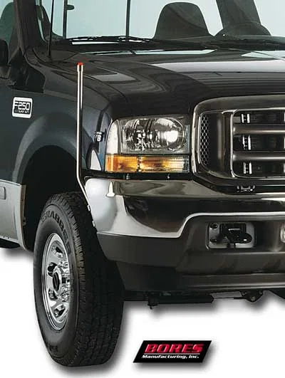 728-410 – BORES GUIDE Bumper Guide, Direct Fit Clamp-On Mount With LED Amber Marker/ Turn Signal Indicator Tip Polish...